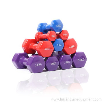 Fitness weight equipment rubber 1kg 10kg colorful dumbbell